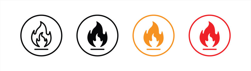 fire icon set. flame icon sign symbol collections, vector illustration © Vriezel