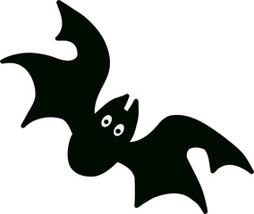 freehand drawing of halloween bat.