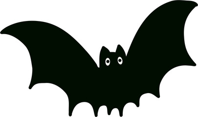 freehand drawing of halloween bat.