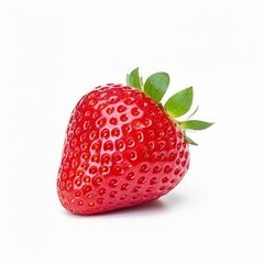 One strawberry on a white background isolate