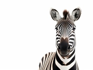 a zebra isolated on a white background
