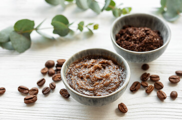Handmade coffee scrub.