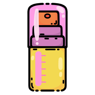 Cute colorful skincare cartoon. Facial product. beauty routine symbol