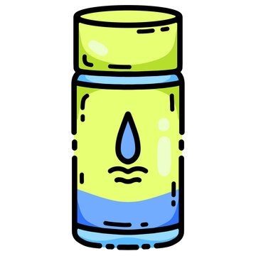 Cute colorful skincare cartoon. Facial product. beauty routine symbol