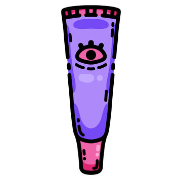 Cute colorful skincare cartoon. Facial product. beauty routine symbol