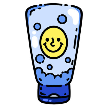 Cute colorful skincare cartoon. Facial product. beauty routine symbol