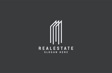 
Building real estate logo template. luxury line vector illustration