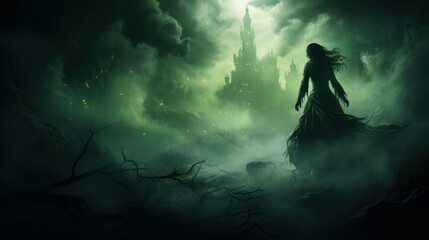 Fototapeta premium witch at night