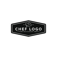 Chef and restaurant logo design vintage retro stamp