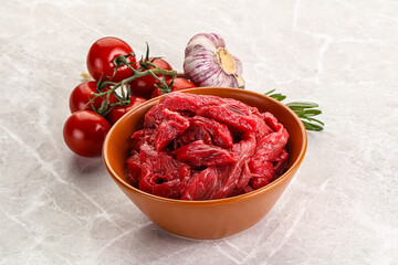 Raw beef meat for cooking