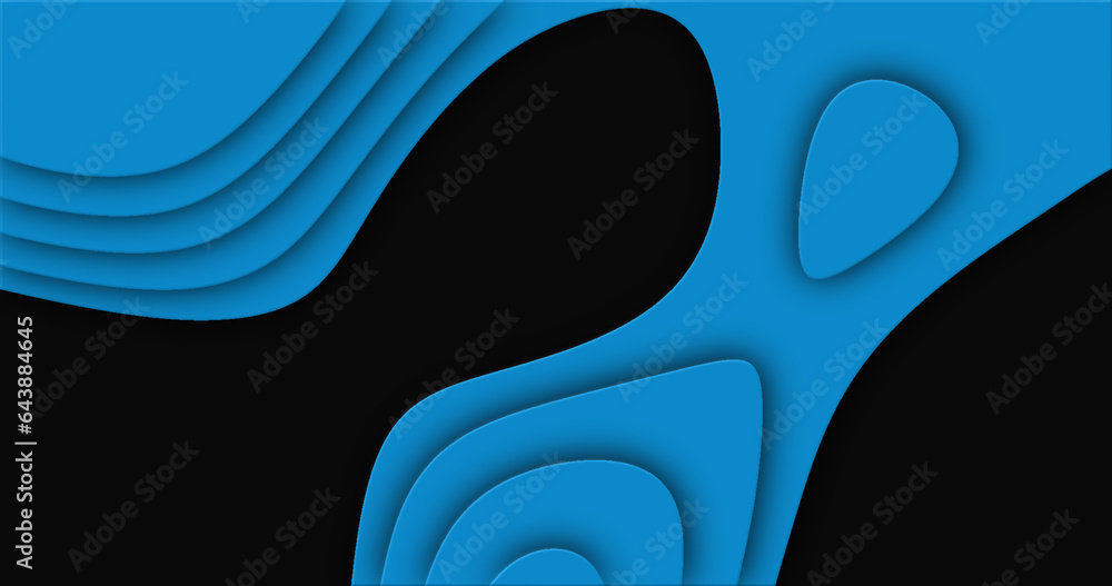 Poster blue cutted abstract background pattern of lines and waves