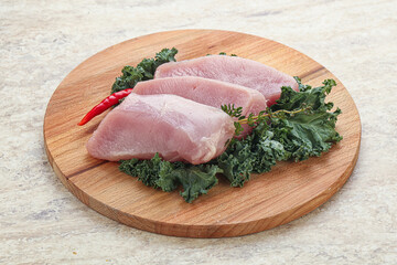 Raw turkey steak for grill