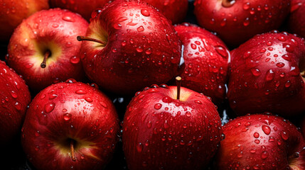 Apple Fruits Wallpaper: Top-View Texture & Health Concept