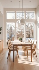 Simplicity and Warmth: A Scandinavian-inspired Dining Oasis. Generative AI 4