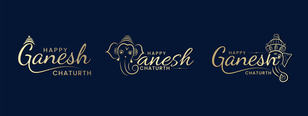 Fototapeta na wymiar Lord Ganpati illustration for Ganesh Chaturthi festival Social Media Post