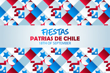 seamless pattern of Chile independence day celebration.