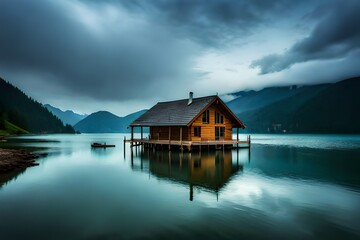 Obraz premium house in the lake