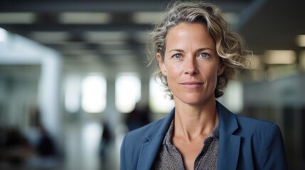 Fototapeta premium Portrait of a woman at a research institution delving into the complexities of the human mind