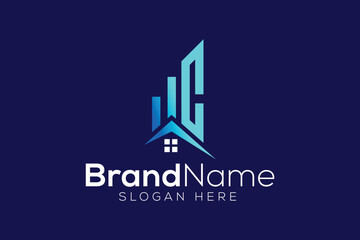 Minimal and Professional letter M C home real estate vector logo design