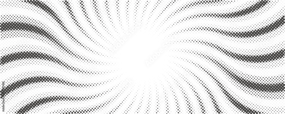 Aufkleber sun rays halftone background. white and grey radial swirl abstract comic pattern. vector explosion a