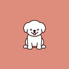 Cute puppy mascot logo vector template