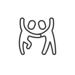 Dancing people line icon