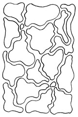 Abstract Contour Floral Stained Glass Pattern and Ornament Vector Template