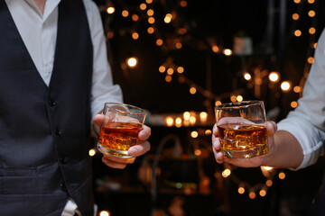 whiskey, for a friendly party in a bar or a restaurant.