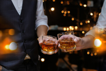 whiskey, for a friendly party in a bar or a restaurant.