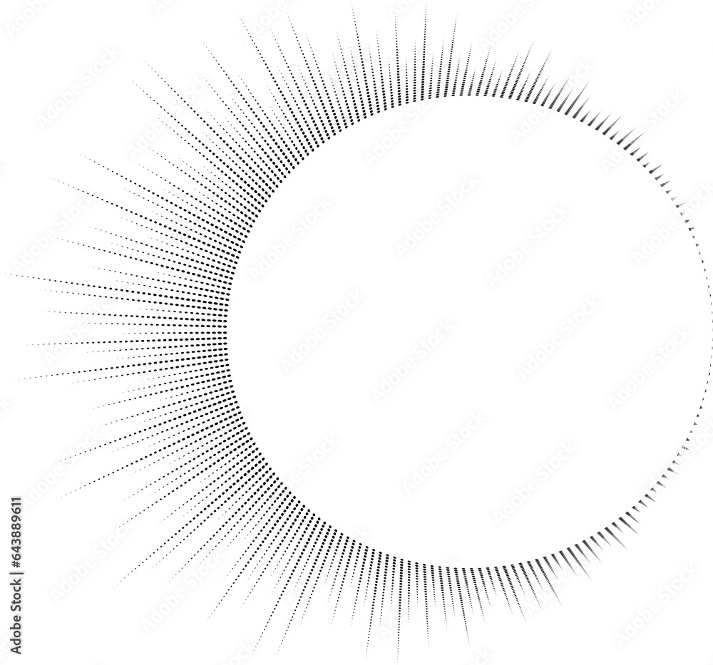 Poster circle sound wave. audio music equalizer. round circular icon. spectrum radial pattern and frequency