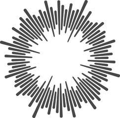 Circle sound wave. Audio music equalizer. Round circular icon. Spectrum radial pattern and frequency frame