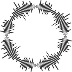 Circle sound wave. Audio music equalizer. Round circular icon. Spectrum radial pattern and frequency frame