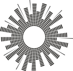 Circle sound wave. Audio music equalizer. Round circular icon. Spectrum radial pattern and frequency frame