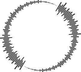 Circle sound wave. Audio music equalizer. Round circular icon. Spectrum radial pattern and frequency frame