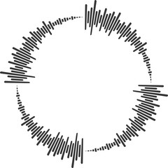 Circle sound wave. Audio music equalizer. Round circular icon. Spectrum radial pattern and frequency frame