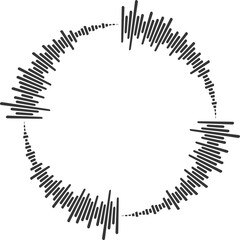 Circle sound wave. Audio music equalizer. Round circular icon. Spectrum radial pattern and frequency frame