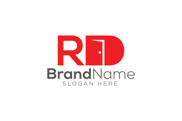 Minimal and Professional letter R D door vector logo design