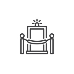 Naklejka premium Metal detector gates line icon