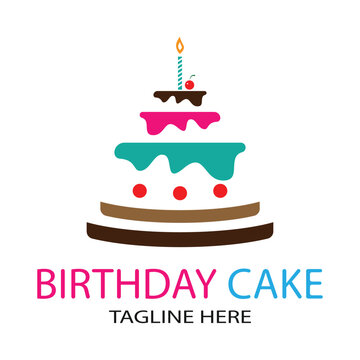 birthday cake logo design template