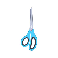open scissor cartoon. cliptemplate dash, coupon crop, cutter shear open scissor sign. isolated symbol vector illustration