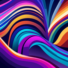 abstract horizontal wallpaper textured liquid background with colorful waves vector illustration