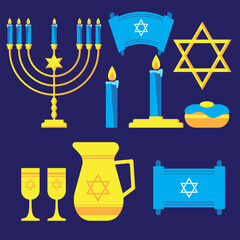 The  Hanukkah or Chanukah element for holiday concept