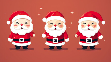 Obraz na płótnie Canvas Illustration set of cute Santa Claus graphic design. 