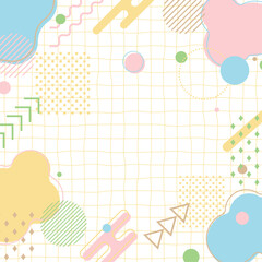 背景イラスト_メンフィス_パステルカラー