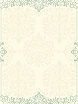 Classy decorative frame. Elegant element for design template, place for text. Floral border. Lace decor for birthday and greeting card, wedding invitation.