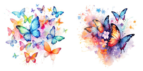 Fototapeta na wymiar Butterfly pattern transparent background