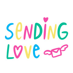 Sending love hand drawn lettering