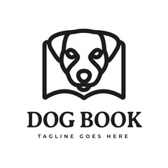 Dog Face Head Book Icon Simple Symbol Simple Minimalist Vector Illustration