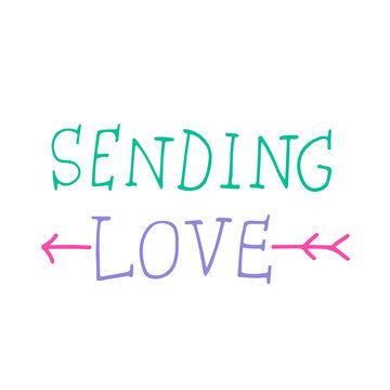 Sending love hand drawn lettering