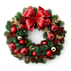 Fototapeta na wymiar Christmas wreath isolated on white 